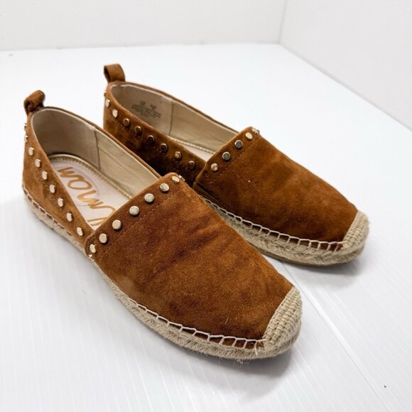 Sam Edelman Shoes - Sam Edelman Koda Brown Suede Espadrille Flats Studded Slip On Shoes 6